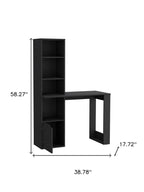 39" White Wood Pedestal Computer Desk