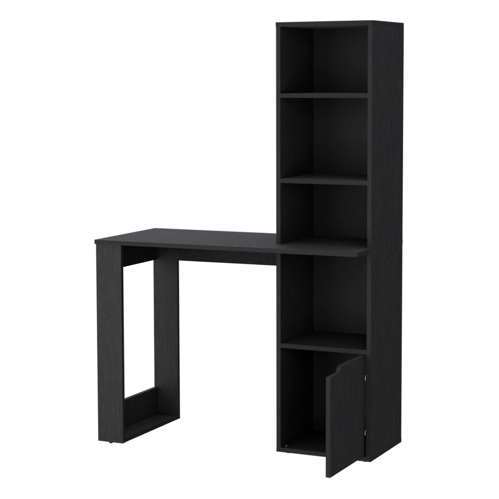 39" White Wood Pedestal Computer Desk