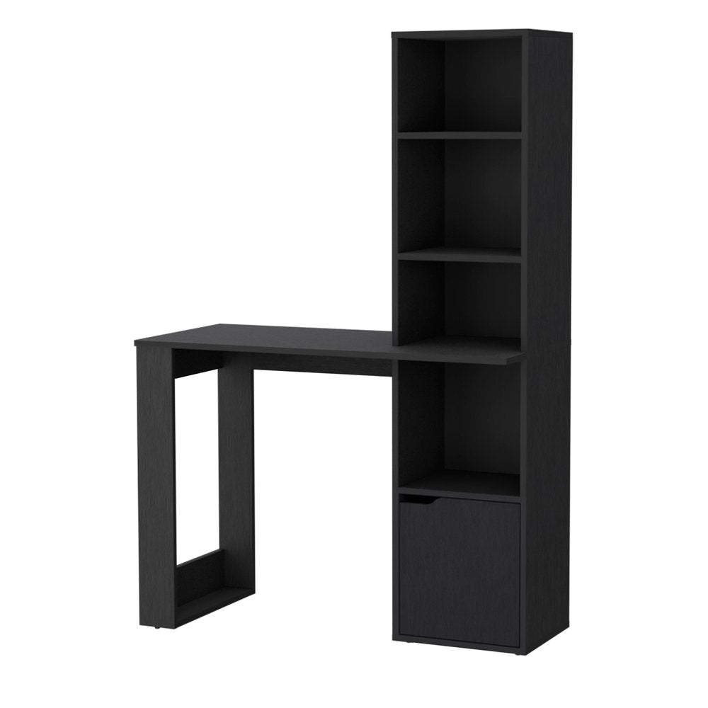 39" White Wood Pedestal Computer Desk