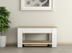 40" Oak and White Storage Bench with Flip Top
