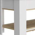 40" Oak and White Storage Bench with Flip Top