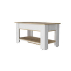 40" Oak and White Storage Bench with Flip Top
