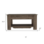 40" Dark Brown Storage Bench with Flip Top