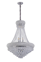 Clear And Silver Empire Multi Light and Metal Crystal Glass Dimmable Chandelier
