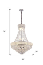 Clear And Silver Empire Multi Light and Metal Crystal Glass Dimmable Chandelier