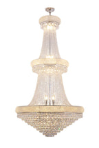 Clear And Silver Empire Multi Light and Metal Crystal Glass Dimmable Chandelier