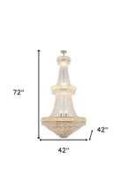 Clear And Silver Empire Multi Light and Metal Crystal Glass Dimmable Chandelier