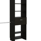98" Black Multi-Tier Wood Single Drawer Closet System