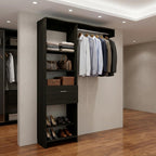 59" Black Manufactured Wood Closet System