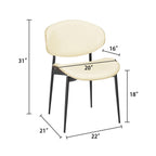 Set of Two Black Faux Leather and Wood Partially Open Back Dining Side Chairs