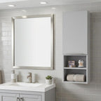 12" White Wood Wall Mounted Single Door Medicine Cabinet