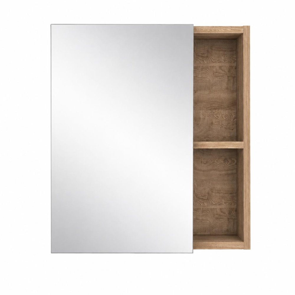 18" Natural Wood Wall Mounted Single Door Medicine Cabinet