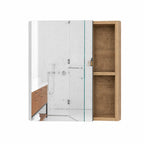 18" Natural Wood Wall Mounted Single Door Medicine Cabinet