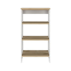 17" Natural And White Wood Linen Cabinet