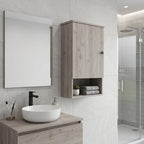 16" Light Gray Wood Wall Mounted Single Door Medicine Cabinet