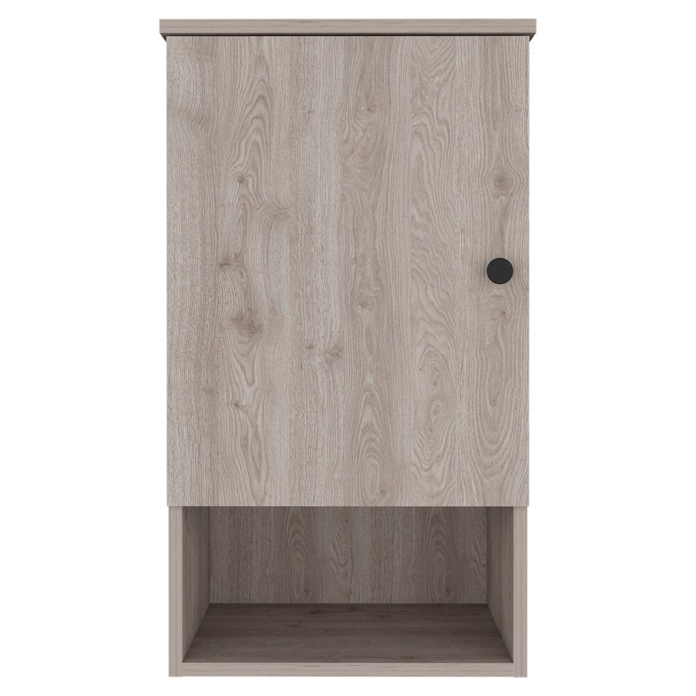 16" Light Gray Wood Wall Mounted Single Door Medicine Cabinet