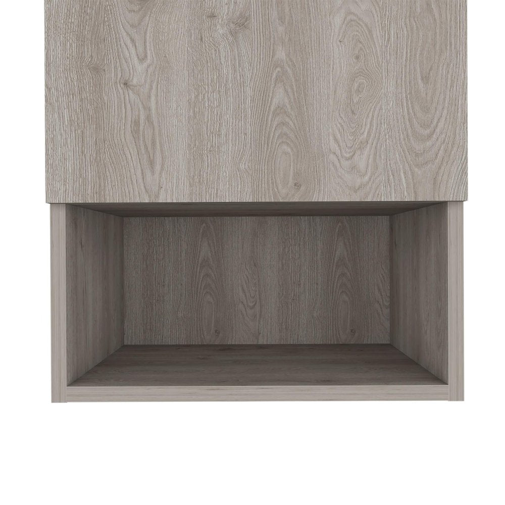 16" Light Gray Wood Wall Mounted Single Door Medicine Cabinet
