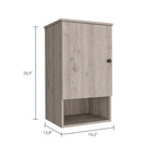 16" Light Gray Wood Wall Mounted Single Door Medicine Cabinet