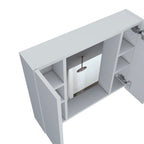 24" White Wood Wall Mounted Double Door Medicine Cabinet