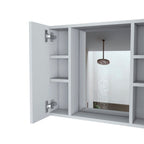 24" White Wood Wall Mounted Double Door Medicine Cabinet