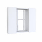 24" White Wood Wall Mounted Double Door Medicine Cabinet