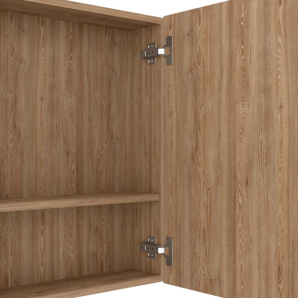 24" Natural Wood Wall Mounted Double Door Medicine Cabinet