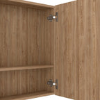 24" Natural Wood Wall Mounted Double Door Medicine Cabinet