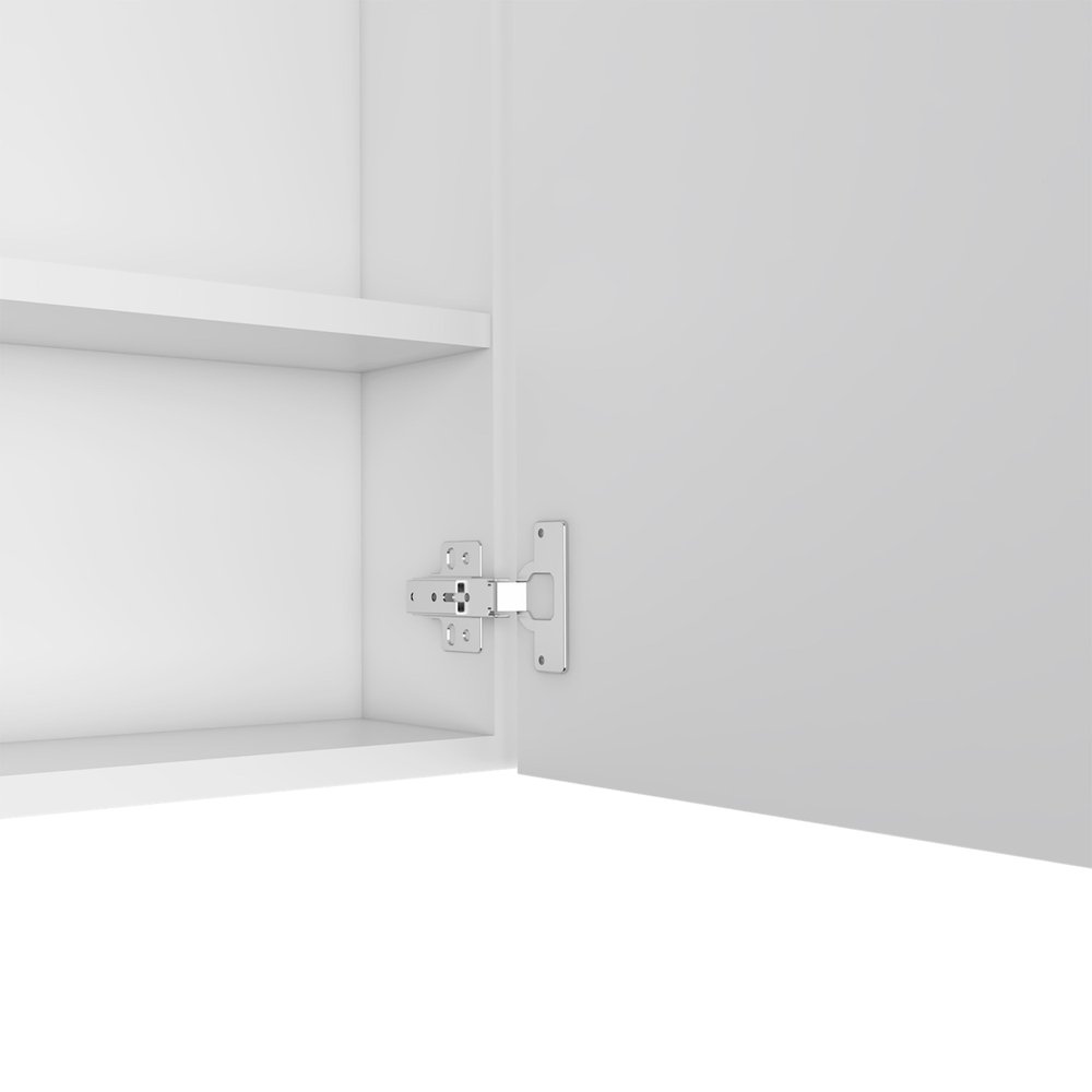 24" White Wood Wall Mounted Double Door Medicine Cabinet