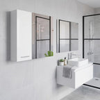 24" White Wood Wall Mounted Double Door Medicine Cabinet