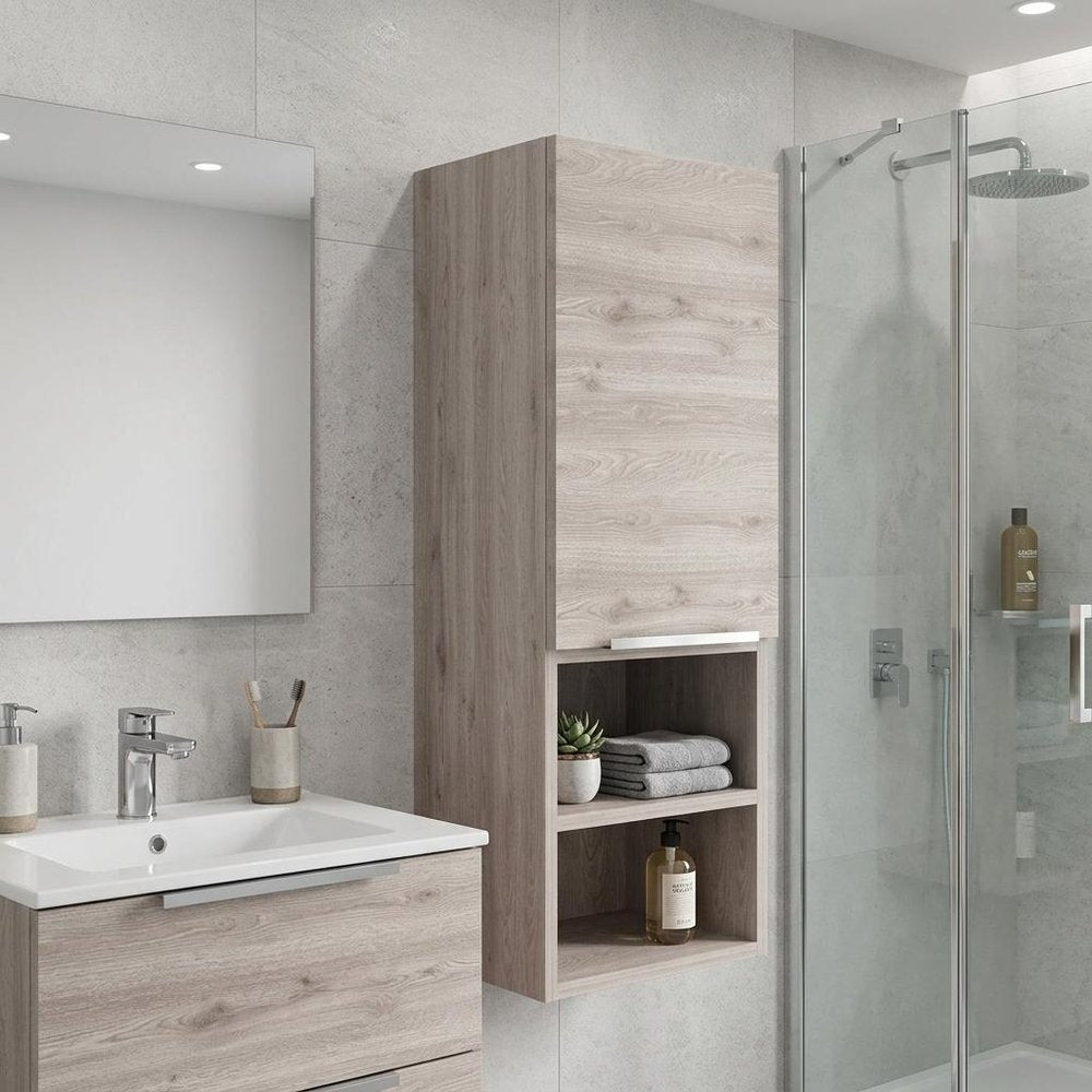 12" Light Gray Wood Wall Mounted Single Door Medicine Cabinet
