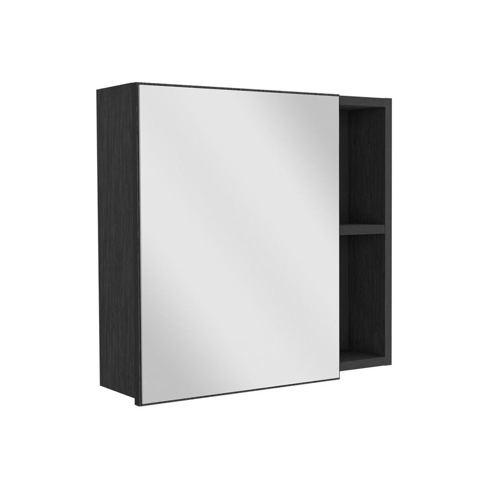 20" Black Wood Wall Mounted Single Door Medicine Cabinet