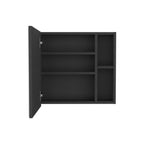 20" Black Wood Wall Mounted Single Door Medicine Cabinet