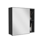 20" Black Wood Wall Mounted Single Door Medicine Cabinet