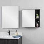 20" Black Wood Wall Mounted Single Door Medicine Cabinet