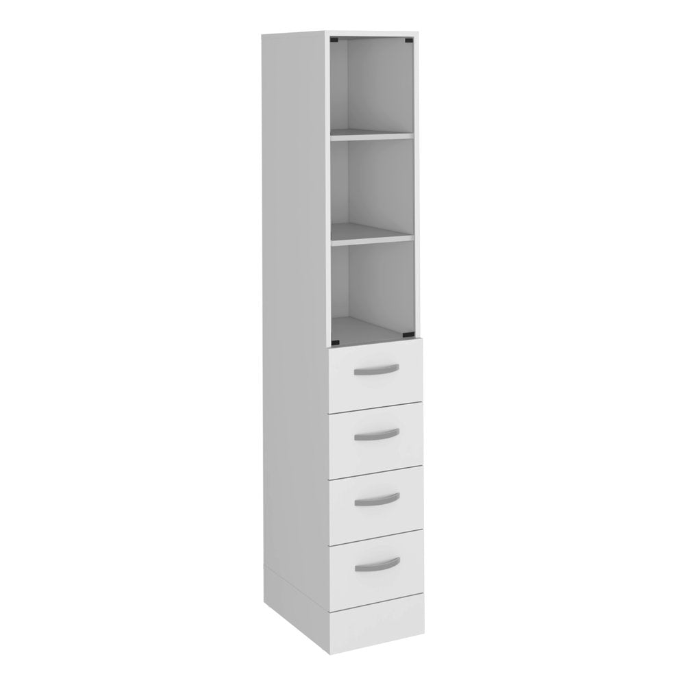 12" White Wood Linen Cabinet