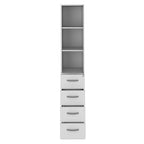 12" White Wood Linen Cabinet