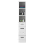 12" White Wood Linen Cabinet