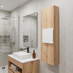 13" Natural Wood Wall Mounted Single Door Medicine Cabinet