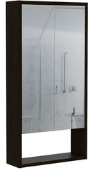 18" Black Wood Wall Mounted Single Door Medicine Cabinet