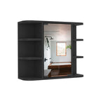 24" Black Wood Wall Mounted Single Door Medicine Cabinet