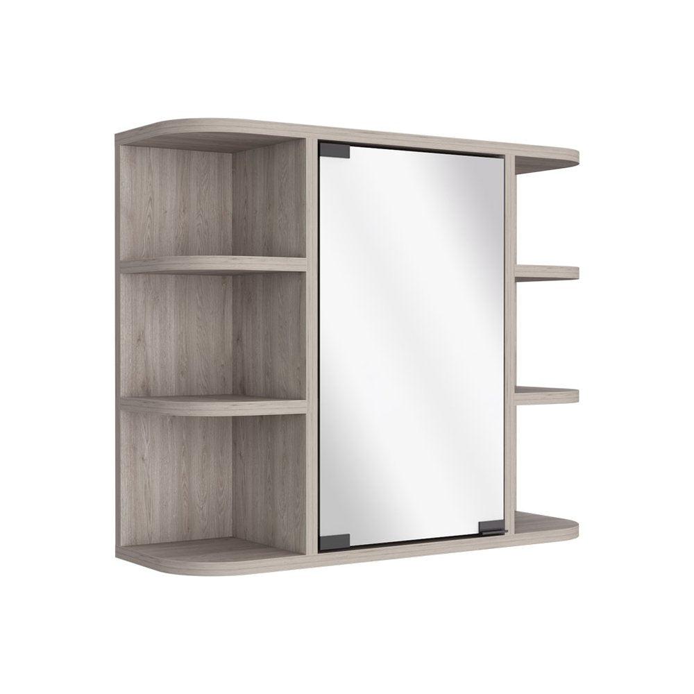 24" Light Gray Wood Wall Mounted Single Door Medicine Cabinet