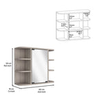 24" Light Gray Wood Wall Mounted Single Door Medicine Cabinet
