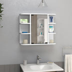 24" White Wood Wall Mounted Single Door Medicine Cabinet