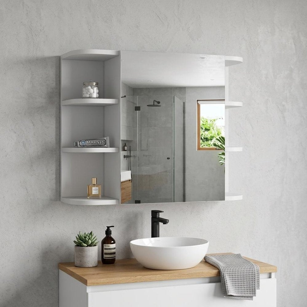 24" White Wood Wall Mounted Single Door Medicine Cabinet