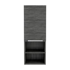 12" Smoky Black Wood Wall Mounted Single Door Medicine Cabinet