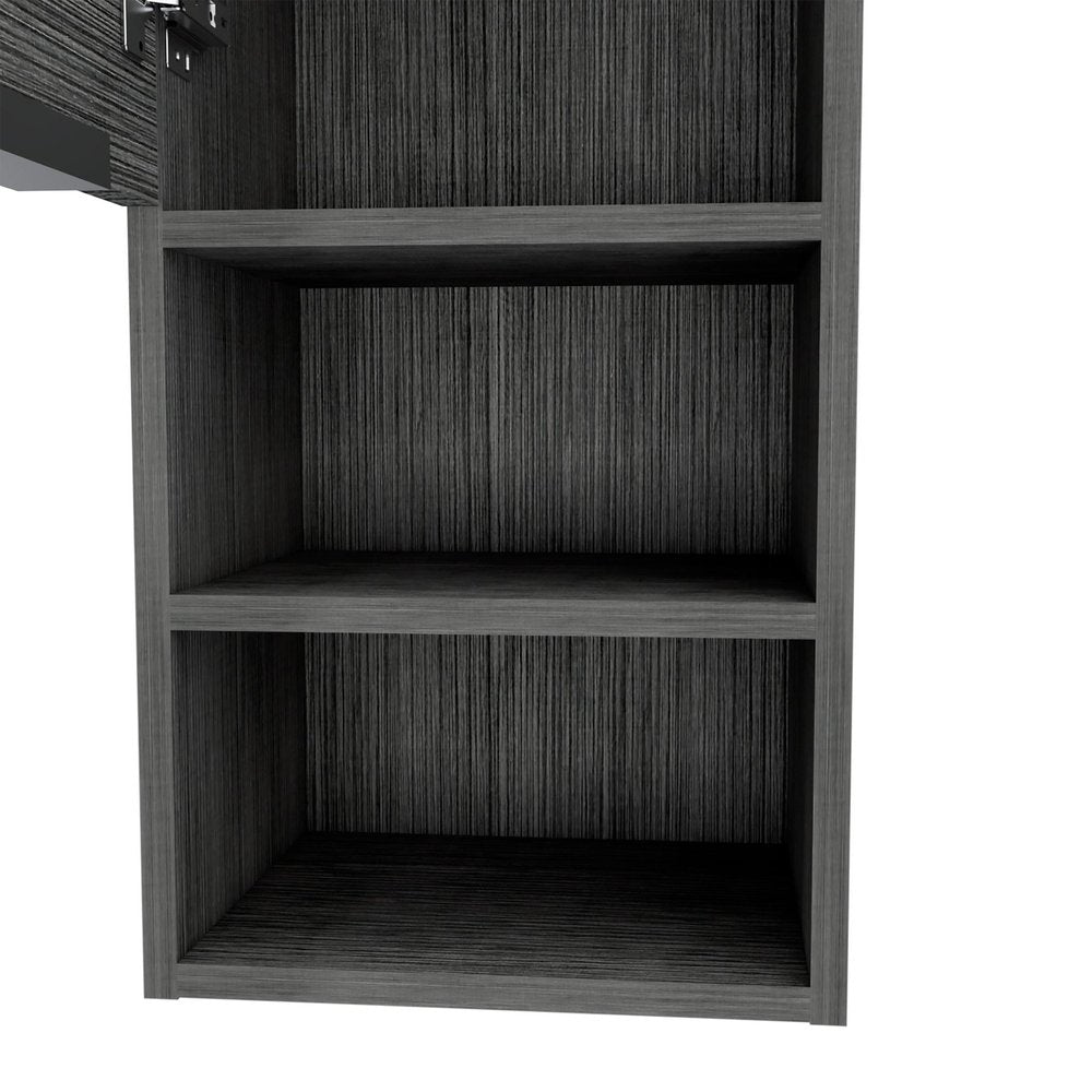 12" Smoky Black Wood Wall Mounted Single Door Medicine Cabinet