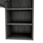 12" Smoky Black Wood Wall Mounted Single Door Medicine Cabinet