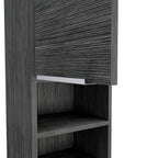 12" Smoky Black Wood Wall Mounted Single Door Medicine Cabinet