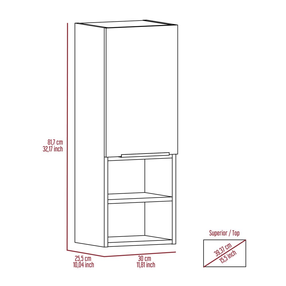 12" Smoky Black Wood Wall Mounted Single Door Medicine Cabinet