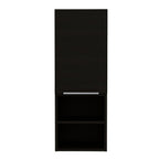 12" Black Wood Wall Mounted Single Door Medicine Cabinet
